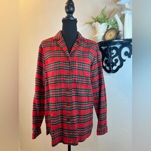 Charlotte Ford The Jean Co Vintage Red Flannel Plaid Button Up PJ Top Sz S 4/6